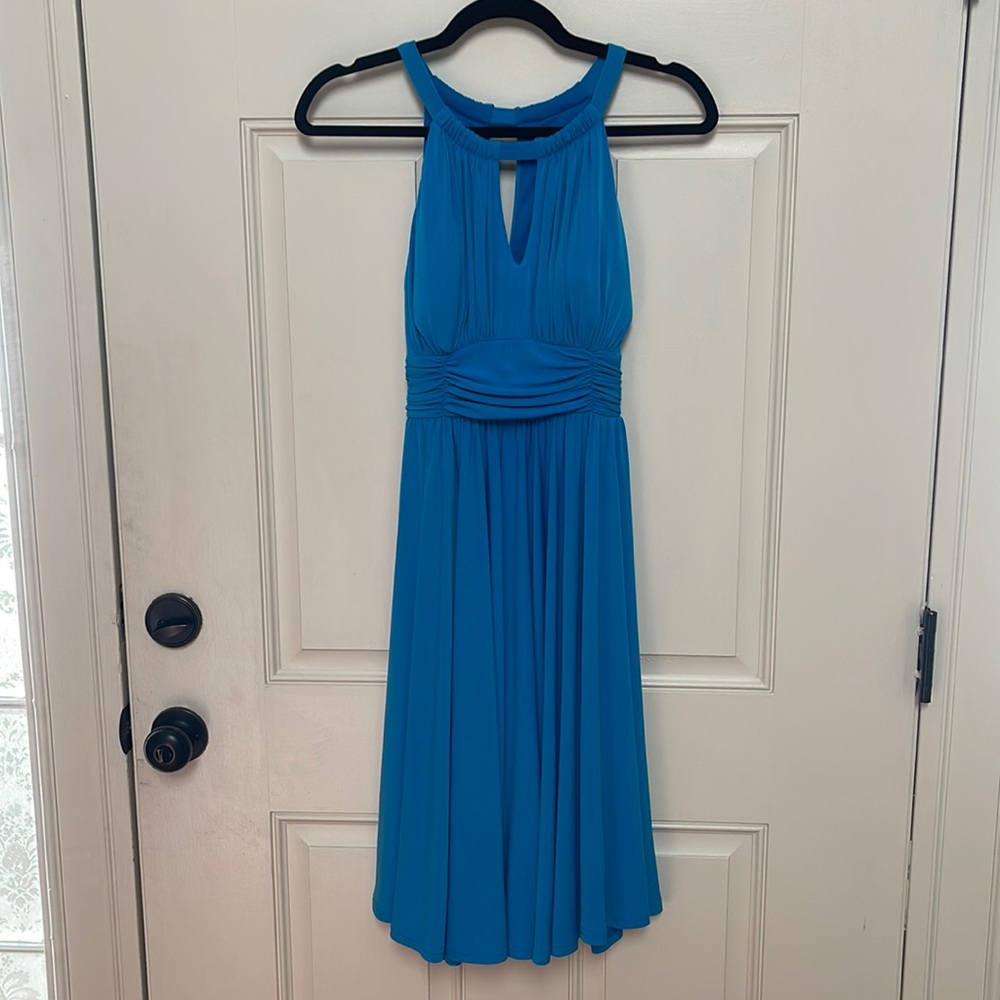 New Directions Grecian neckline dress